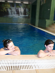 Take a strol through an all female mature sauna