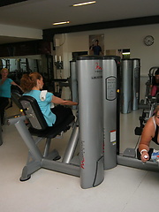 Matures workout in the gym